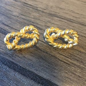Gold tone pretzel earrings
